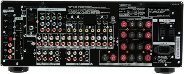 Alt view image 10 of 16 - SONY STR-DG1000 7.1-Channel Home Theater A/V Receiver