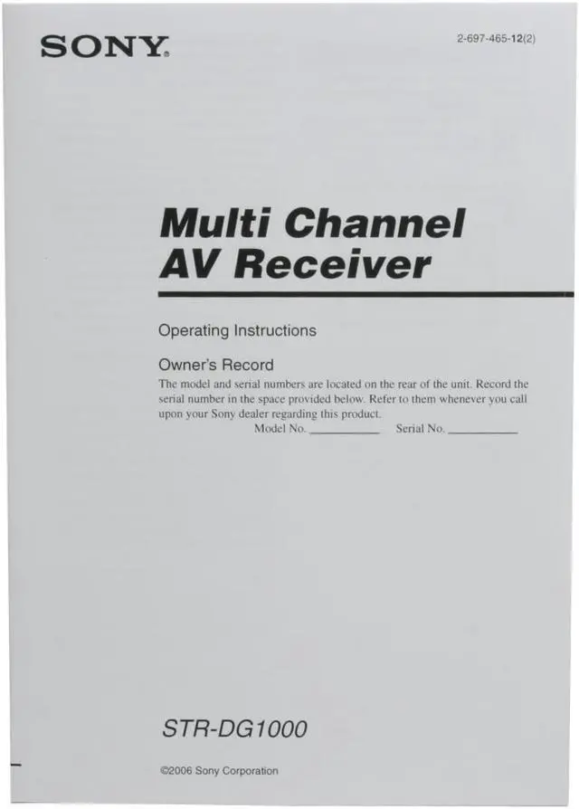 Alt view image 16 of 16 - SONY STR-DG1000 7.1-Channel Home Theater A/V Receiver