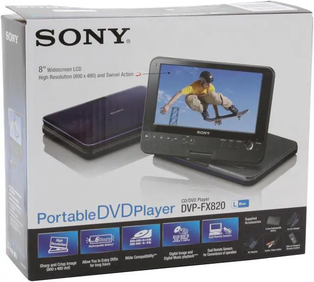 Alt view image 17 of 17 - SONY DVP-FX820/L 8" Portable DVD Players- Blue