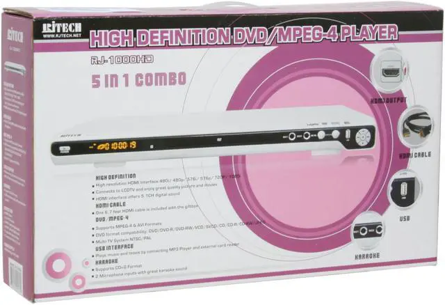 Alt view image 11 of 11 - RjTECH DVD Player RJ-1000HD