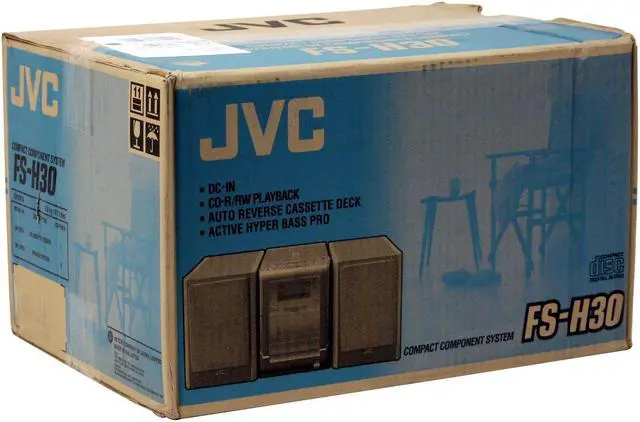 Alt view image 8 of 8 - JVC CD/Cassette/Radio 1-Disc Changer Shelf System FS-H30