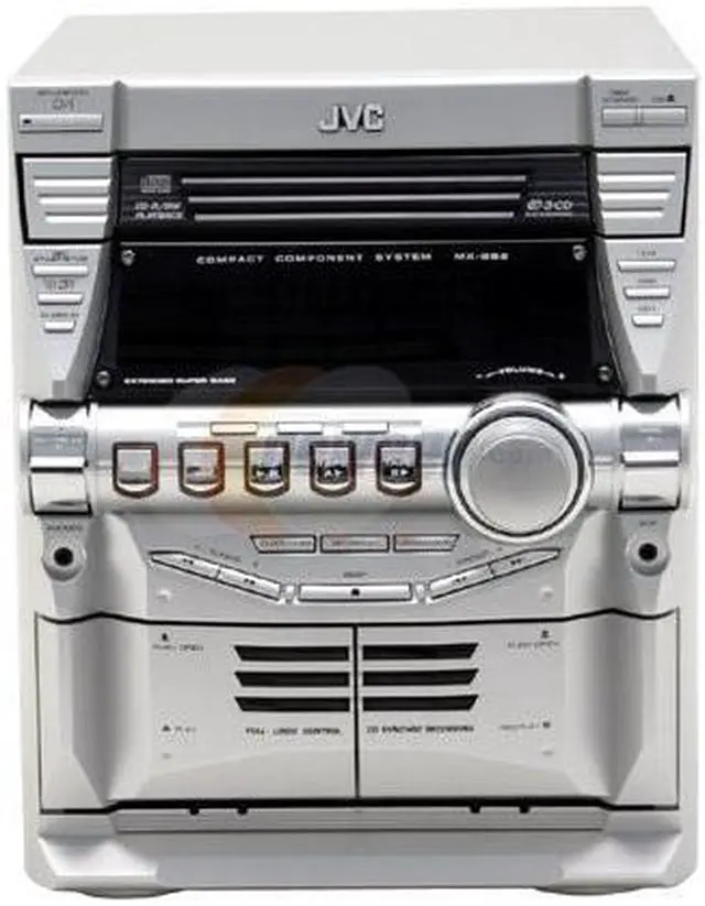 Alt view image 2 of 11 - JVC CD/Cassette/MP3/Radio 3-CD Carousel Changer Mini Audio System MX-GB6