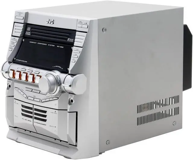 Alt view image 3 of 11 - JVC CD/Cassette/MP3/Radio 3-CD Carousel Changer Mini Audio System MX-GB6
