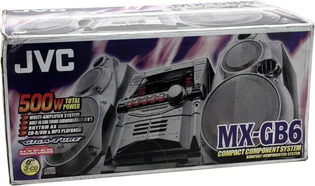 Alt view image 11 of 11 - JVC CD/Cassette/MP3/Radio 3-CD Carousel Changer Mini Audio System MX-GB6