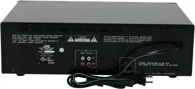 Alt view image 3 of 5 - JVC TD-W254BK Black Double Mechanism Cassette Deck