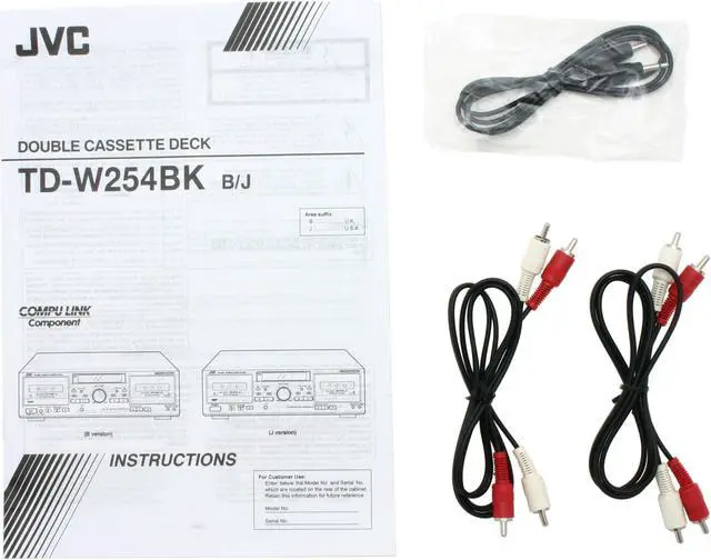 Alt view image 4 of 5 - JVC TD-W254BK Black Double Mechanism Cassette Deck