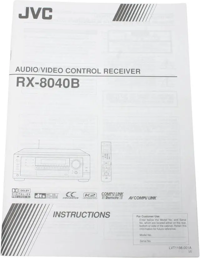 Alt view image 6 of 7 - JVC RX-8040B 6.1-Channel Audio Video Control Receiver