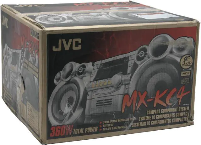 Alt view image 8 of 8 - JVC CD/Cassette/MP3/Radio 3-CD Carousel Changer Mini Audio System MX-KC4