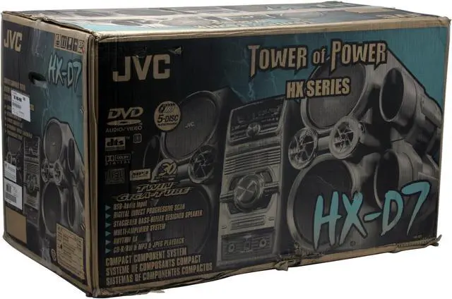 Alt view image 8 of 8 - JVC DVD/CD/Cassette/MP3 5-DVD Tray Changer Mini Video System HX-D7