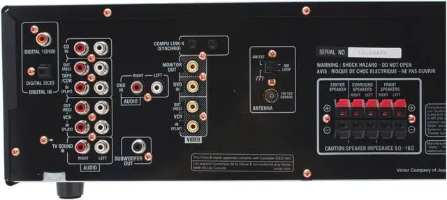 Alt view image 8 of 11 - JVC RX-5060BK 5.1-Channel Audio/Video Control Receiver