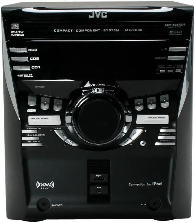 Alt view image 3 of 13 - JVC CD 3-Disc Changer Shelf System MX-KC58