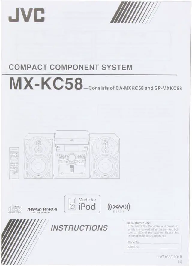 Alt view image 12 of 13 - JVC CD 3-Disc Changer Shelf System MX-KC58