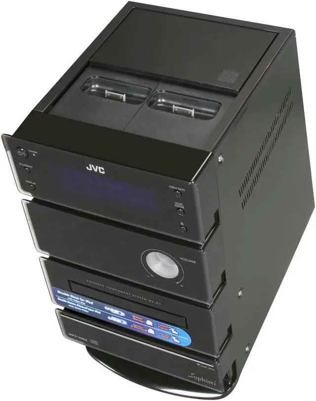 Alt view image 6 of 12 - JVC Dual iPod Dock Mini Stereo Audio System NX-D2
