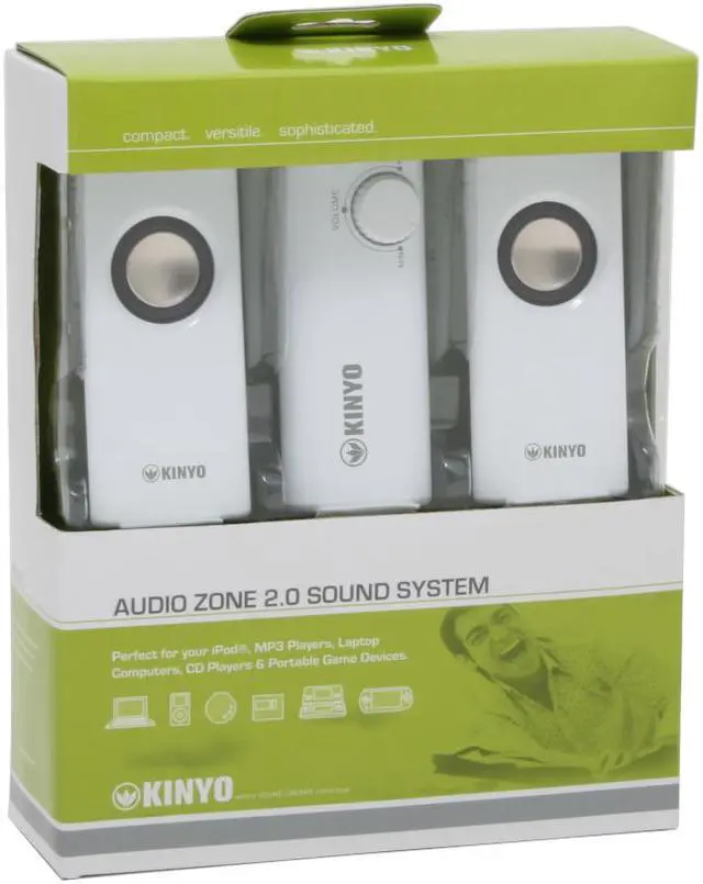Alt view image 5 of 5 - KINYO MS-102 2 Watts 2.0 Audio Zone Sound System