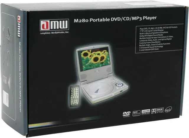 Alt view image 9 of 9 - AMW M280 Portable DVD Player W/ 7" 16:9 LCD