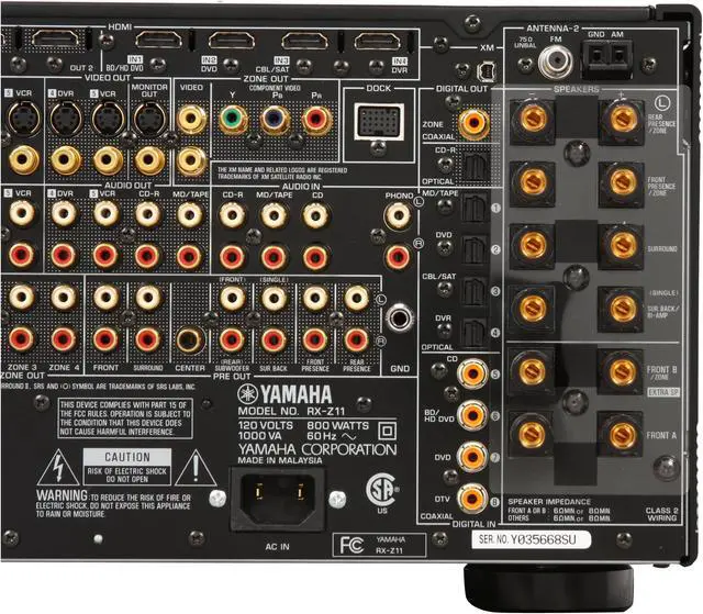 Alt view image 9 of 12 - YAMAHA RX-Z11BL 11.2-Channel Digital Home Theater Receiver