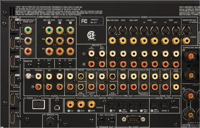 Alt view image 8 of 13 - YAMAHA RX-Z7BL 7.1-Channel Digital Home Theater Receiver
