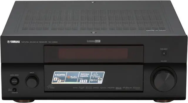 Alt view image 2 of 14 - YAMAHA RX-V3900BL 7.1-Channel Network Home Theater Receiver