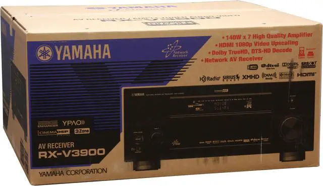 Alt view image 14 of 14 - YAMAHA RX-V3900BL 7.1-Channel Network Home Theater Receiver