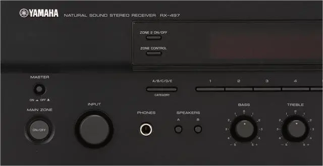 Alt view image 5 of 15 - YAMAHA RX-497 Stereo Natural Sound AM/FM Stereo Receiver