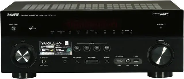 Alt view image 2 of 6 - YAMAHA RX-V773WABL 7-Channel AV Receiver with WiFi Adapter