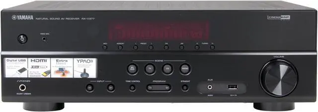 Alt view image 2 of 6 - Yamaha RX-V377 5.1 Channel AV Receiver