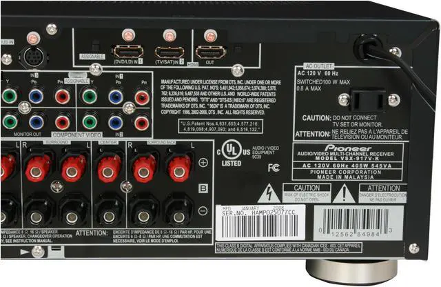 Alt view image 10 of 16 - Pioneer VSX-917V-S 7.1-Channel Home Theater Receiver