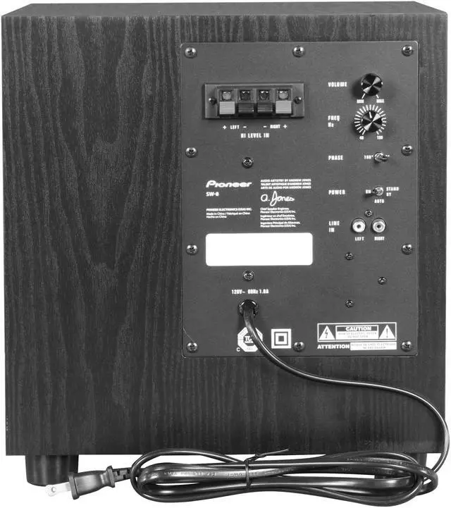 Alt view image 4 of 6 - Pioneer SW-8-K 100W Powered Subwoofer Single