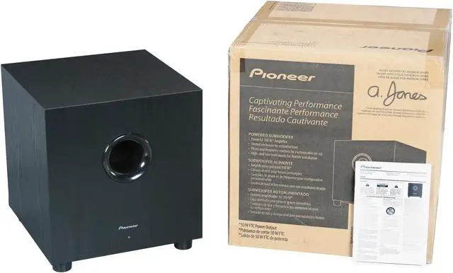 Alt view image 6 of 6 - Pioneer SW-8-K 100W Powered Subwoofer Single