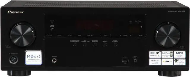 Alt view image 2 of 6 - Pioneer 5.1 Home Theater Receiver, 3D Ready - VSX-522-K