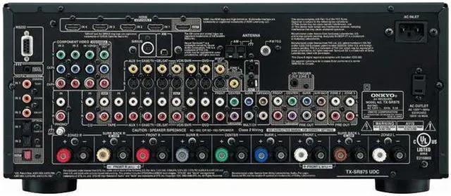 Alt view image 2 of 3 - ONKYO TX-SR875 7.1-Channel Black Home Theater Receiver