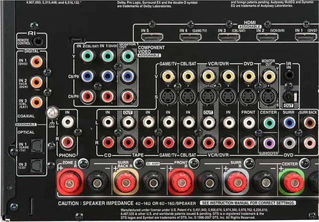 Alt view image 9 of 15 - ONKYO TXSR806 7.1-Channel THX Ultra 2 Plus Certified Black Home Theater Receiver