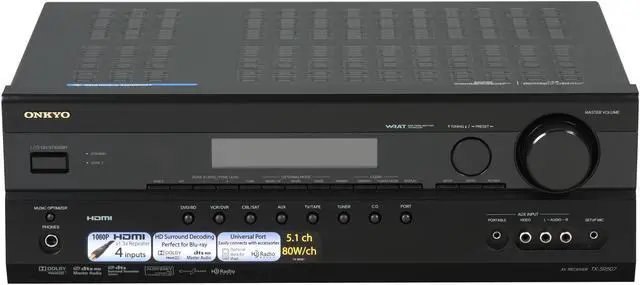 Alt view image 2 of 8 - ONKYO TX-SR507 5.1-Channel Black Home Theater Receiver