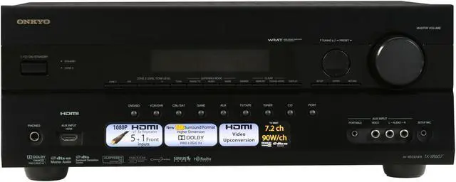 Alt view image 2 of 8 - ONKYO TX-SR607 7.2-Channel Black Home Theater Receiver