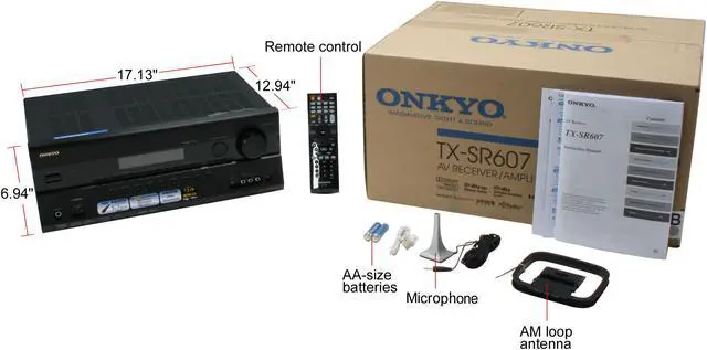 Alt view image 8 of 8 - ONKYO TX-SR607 7.2-Channel Black Home Theater Receiver