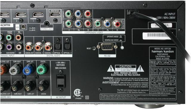 Alt view image 10 of 16 - Harman/Kardon AVR 254 7.1-Channel 7 x 50W A/V Receiver with HDMI 1.3a Repeater