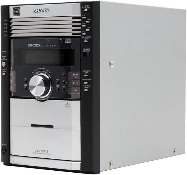 Alt view image 3 of 10 - SHARP CD/Radio 5-Disc Changer Shelf System XL-HP515