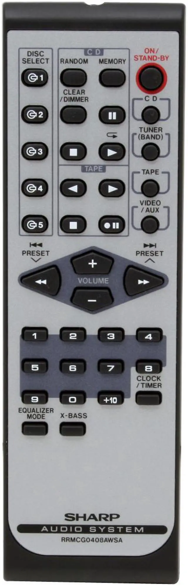 Alt view image 9 of 10 - SHARP CD/Radio 5-Disc Changer Shelf System XL-HP515