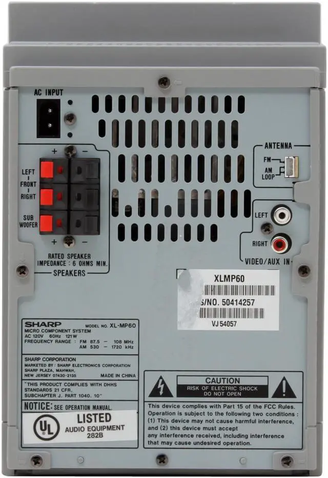 Alt view image 7 of 13 - SHARP CD/Radio 5-Disc Changer Shelf System XL-MP60