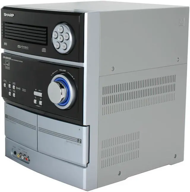Alt view image 5 of 17 - SHARP CD/Cassette/MP3/Radio 5-Disc Changer Mini Audio System CD-SW330