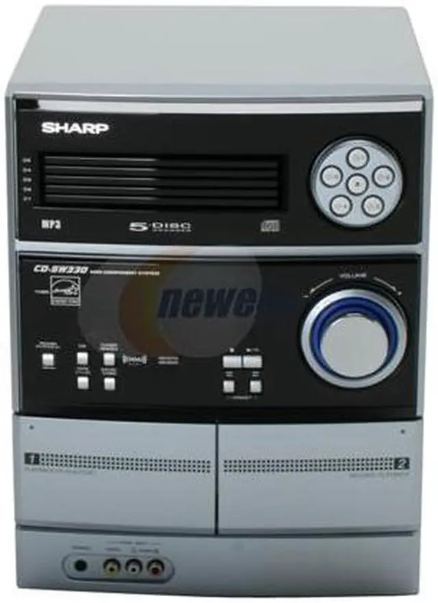 Alt view image 4 of 17 - SHARP CD/Cassette/MP3/Radio 5-Disc Changer Mini Audio System CD-SW330