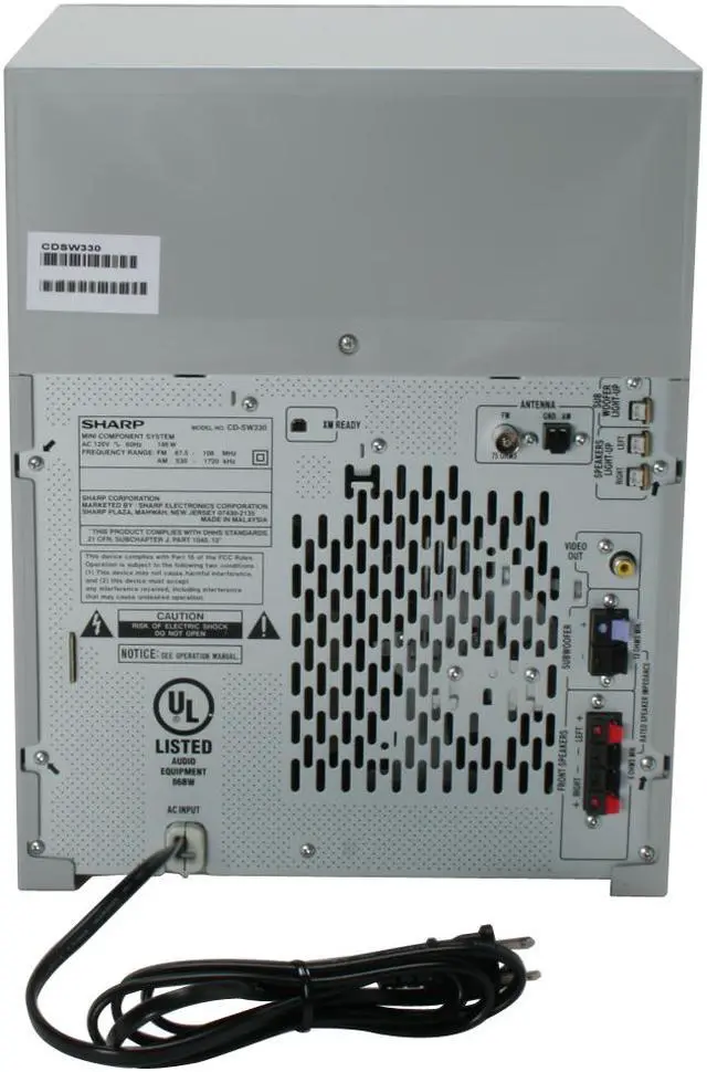 Alt view image 9 of 17 - SHARP CD/Cassette/MP3/Radio 5-Disc Changer Mini Audio System CD-SW330