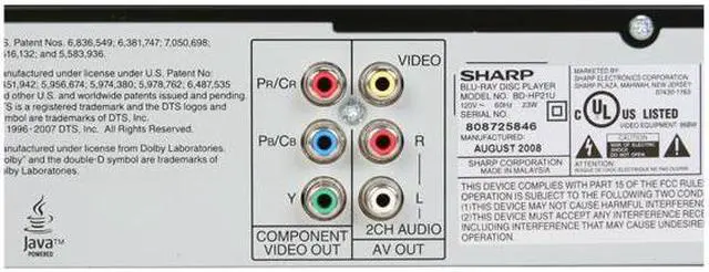 Alt view image 7 of 12 - Sharp AQUOS Blu-ray Player BD-HP21U