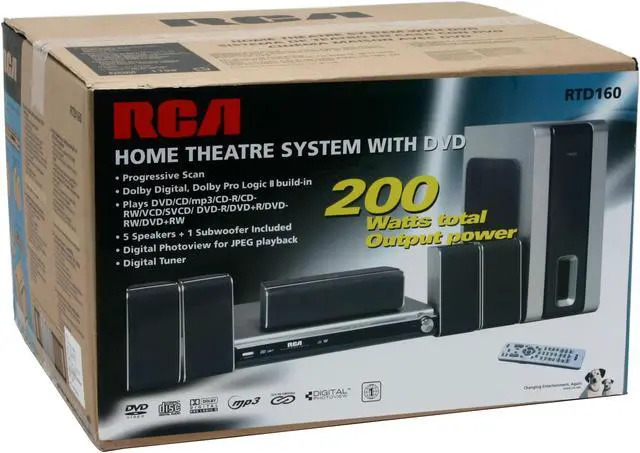 Alt view image 9 of 9 - RCA RTD160 200W 5.1CH DVD Home Theatre System