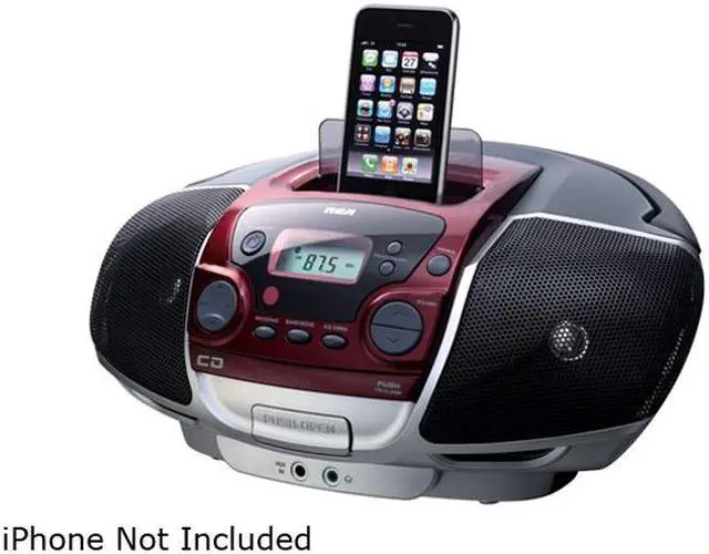 Alt view image 2 of 2 - RCA Portable CD Player with dock for iPhone RCD175I