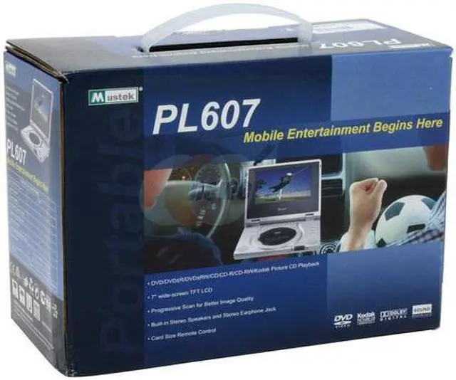 Alt view image 8 of 8 - Mustek PL607 Portable DVD Player w/ 7" 16:9 LCD