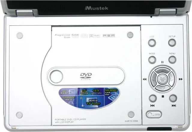 Alt view image 8 of 10 - Mustek PL510T Portable DVD Player w/ 10" 16:9 LCD & TV Tuner