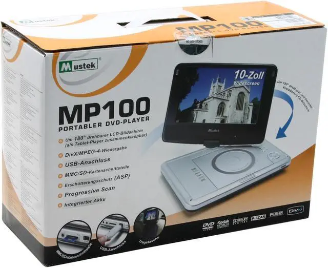 Alt view image 16 of 17 - Mustek MP100 10" Widescreen Portable DVD Players