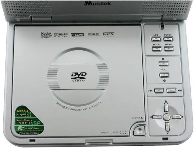Alt view image 4 of 14 - Mustek MP70C Portable widescreen DVD Player