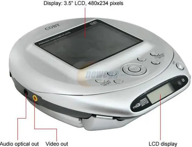 Alt view image 7 of 18 - COBY TF-DVD500 3.5" LCD Portable DVD Player